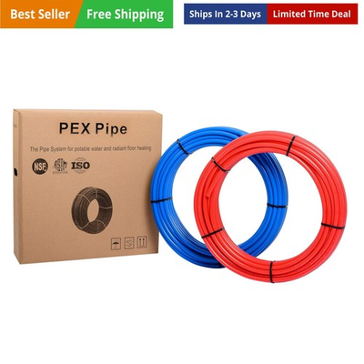 #ad #ad 1 2 inch 2 x100 ft Pex b Pipe TubingNSF Certified for Potable Water Hot Col... $106.75