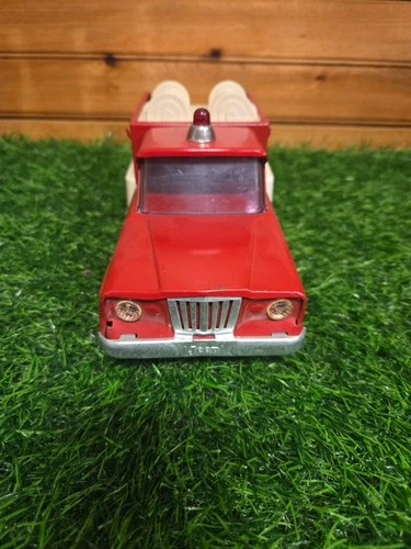 Vintage 1960's Tonka Pressed Steel & Plastic Fire Truck Jeep Mound
