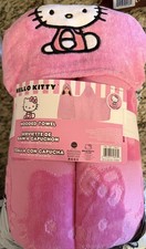 Sanrio Hello Kitty Character Hooded Towel 27in x 50in Pink New