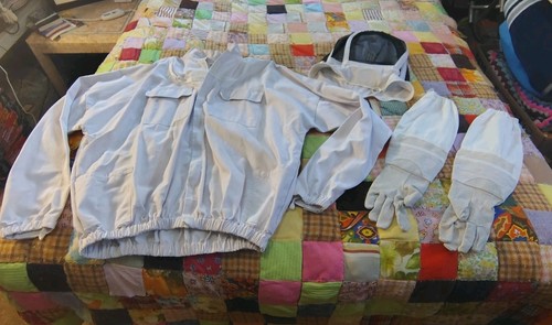 Mann Lake Beekeeping Jacket ~ Adult XXL ~ w/Hood & Gloves ~ EUC