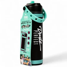 Dude Perfect 24oz Water Bottle Black w/ Handle & Leakproof Lid NEW Tags