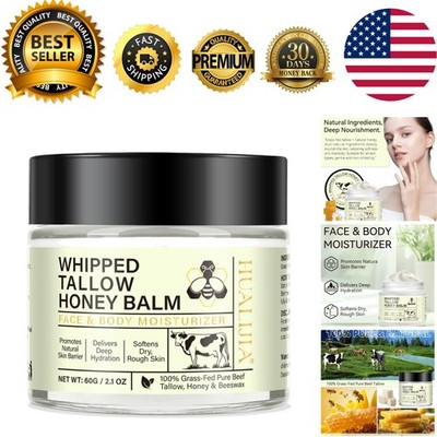 Beef Tallow for Skin, Organic Tallow and Honey Balm, Tallow Face Moisturizer,...