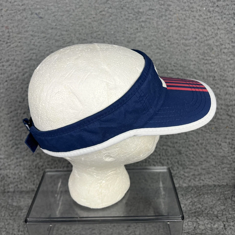 Wilson US Open Visor Hat Cap Strap Back Unisex Red Blue Stripes Adjustable VTG - Image 3 of 4