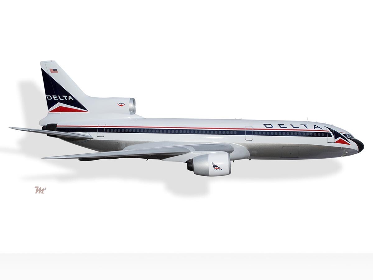 Lockheed L-1011-385 Tristar Delta Airlines Desk Wood Airplane