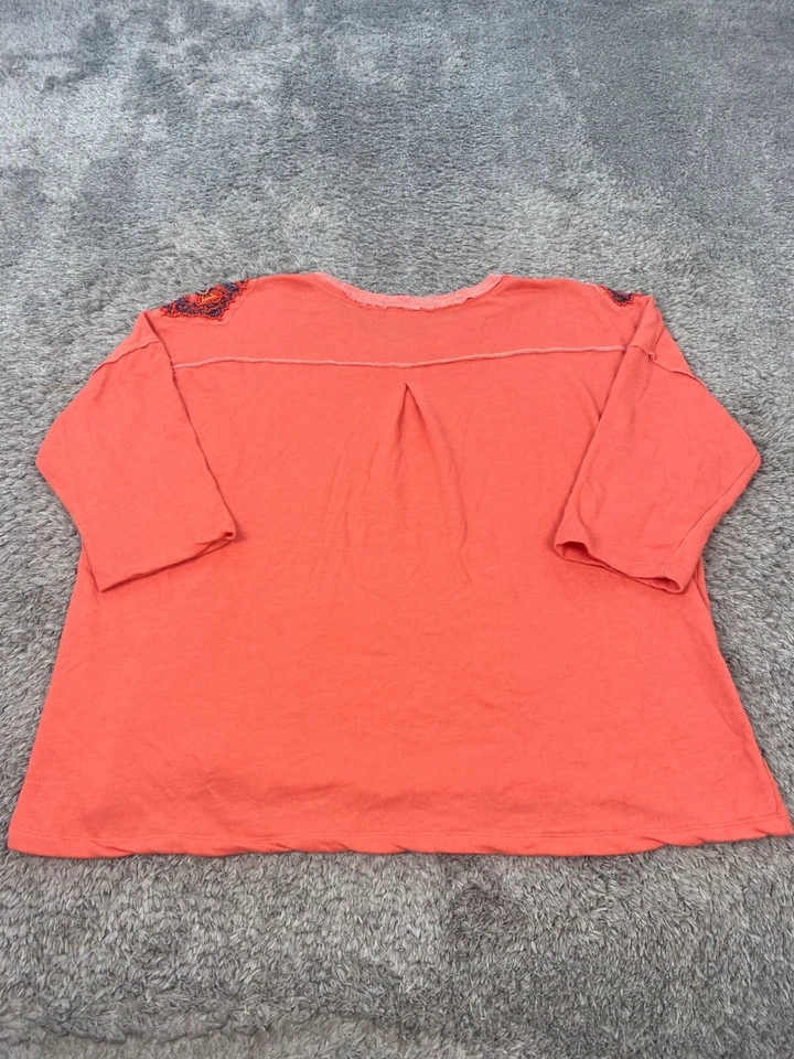 Suéter Cato Mujer 26/28W Plus Melocotón Cuentas Hombro Manga 3/4 Pullover Abuela Foto 2 de 4