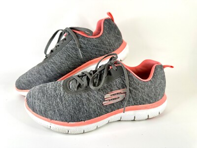 Ladies Skechers Dual-Lite Trainers Sneakers Size Uk Grey Pink