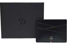 Unused S.T.Dupont card case black leather neo capsule with box