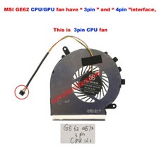 New 3 pin CPU Cooling Fan For MSI GE62 GE72 PE60 PE70 GL62 GL72 GP62 GP72 laptop