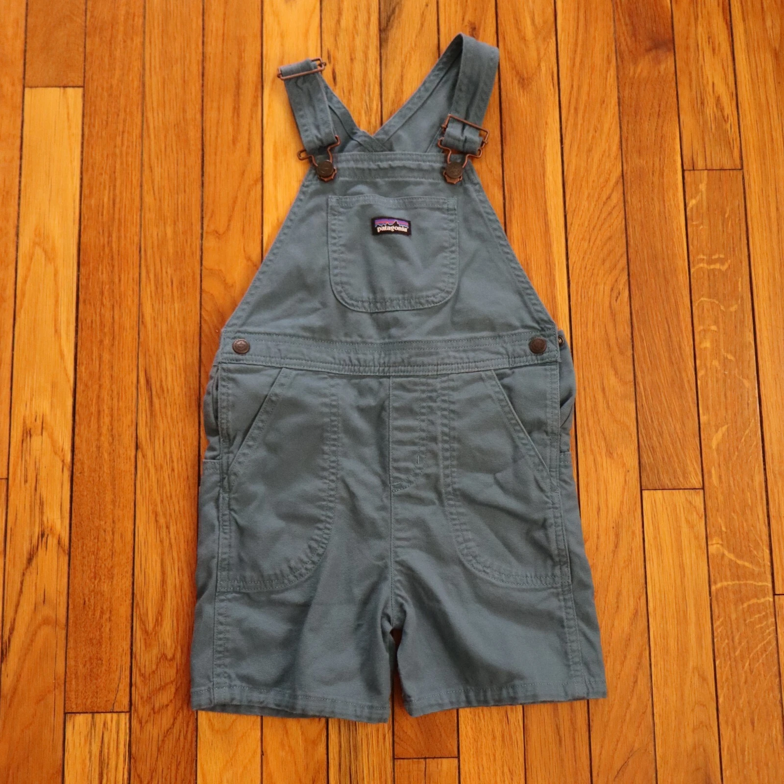 Patagonia Baby Stand Up Shortall Overalls - 5T - Kids Youth Blue Bib Boys Girls