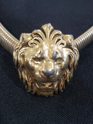 Vintage Accessocraft NYC Lion Head Belt or Statement Collar Necklace Silver Tone Vintage Accessocraft NYC Lion Head Belt or Statement Collar  main image 3