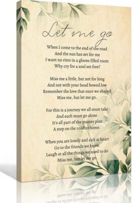 Miss Me But Let Me Go Wall Art Mourning Poem Poster Vintage Poetry Wall Decor