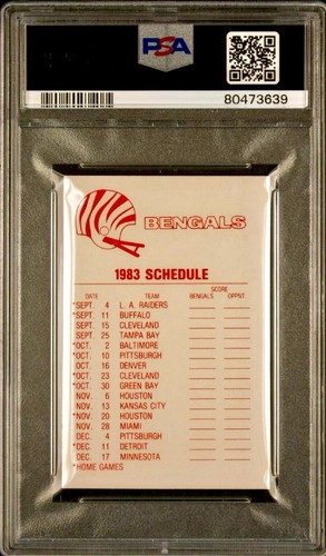 POP 2 PSA 10 1983 Fleer Cincinnati Bengals Team Logo Vintage Sticker Helmet RARE - Picture 2 of 9