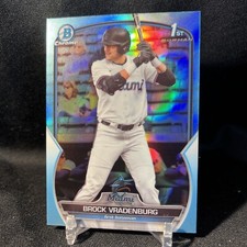2023 Bowman Draft #BDC-44 Brock Vradenburg Sky Blue Refractor Miami Marlins