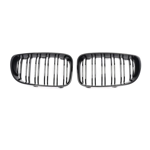 For BMW E81 E82 E87 E88 2008-11 Matte/Gloss Black Dual Slat Front Bumper Grille - Picture 9 of 18