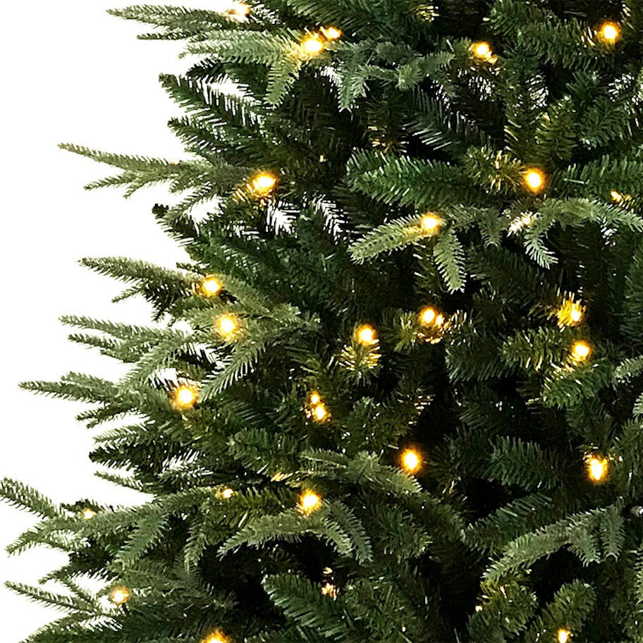 Spruce Pine Pre-Lit Christmas Tree 7ft 210cm 1967 Tips 300 LED WW Lights Hinged - Picture 2 of 5