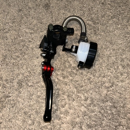 (1) Motorcycle Master Cylinder Reservoir Pump Clutch Brake Lever 7/8" Black USA - Picture 2 of 3
