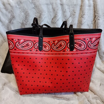 Coach Bandana Paisley Disney X Mickey Mouse Tote Bag Black White
