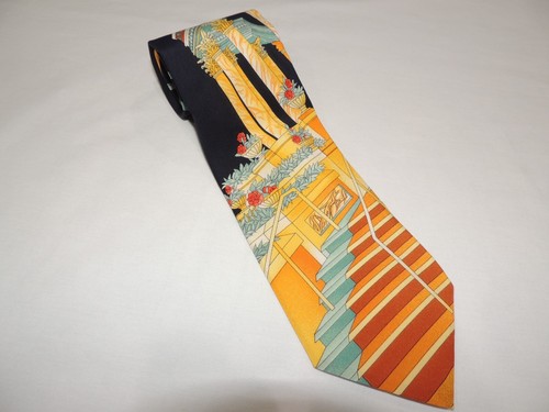 Gorgeous Leonard Paris Men's 100% Floral Silk Necktie Tie Leonard Casino - Picture 12 of 12