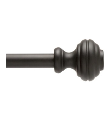 2- Mainstays Adjustable  48 -84  Cedric Petite Cafe Curtain Rod Black 1/2 