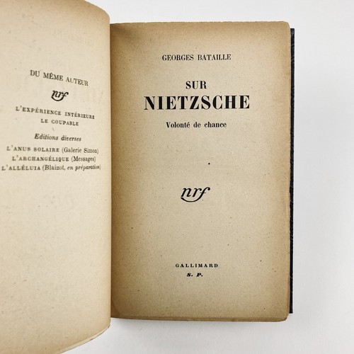 GEORGES BATAILLE : SUR NIETZSCHE . ENVOI AUTOGRAPHE SIGNÉ . NRF, 1945 . EO - Photo 7/11