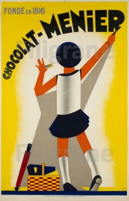 PostersAndCo ™ Chocolat MENIER Rzbw-Poster/Reproduction HQ 42x60cm d'une Affiche Vintage