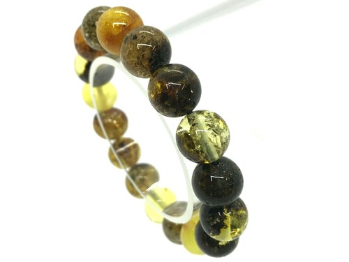 Bracciale Ambra Regalo Perline Tonde AMBRA BALTICA Naturale Perline Colorate 13,5g 10158 - Foto 9 di 12
