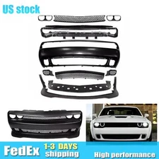 Front Bumper Cover Kit Fit 2008-2014 Dodge Challenger Hellcat Style SRT