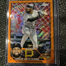 Canaan Smith Njigba Orange Wave /25 RC #67 Topps Chrome 2023 Pirates Rookie