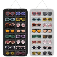 Sunglasses Organizer Storage Bag, Hanging Dust Proof Wall Pocket Glasses Holder