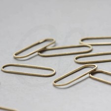 20 Pieces Raw Brass Cut Rectangle Ring - Link - Connector 25x8x1mm CW-3459C 