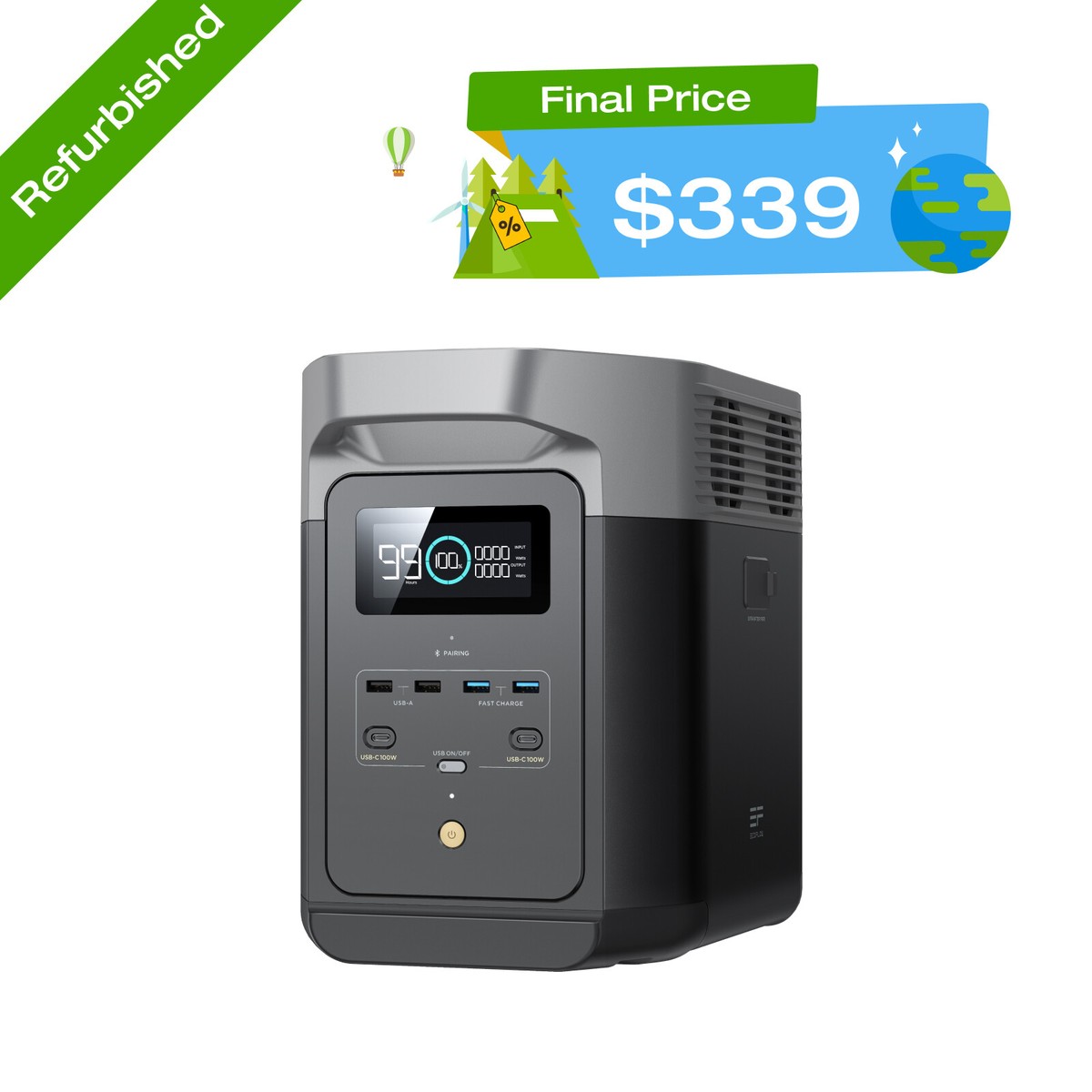 EcoFlow DELTA 2 Portable Power Station 1024Wh Certified 
