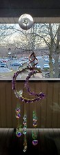 14.5" Genuine Amethyst Crystal Stone Window Sun Catcher Hanging
