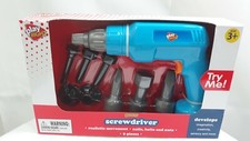 Play Right Tool Playset Blue Power Screwdriver Nail Nuts Bolts Bits Brand Age 3 