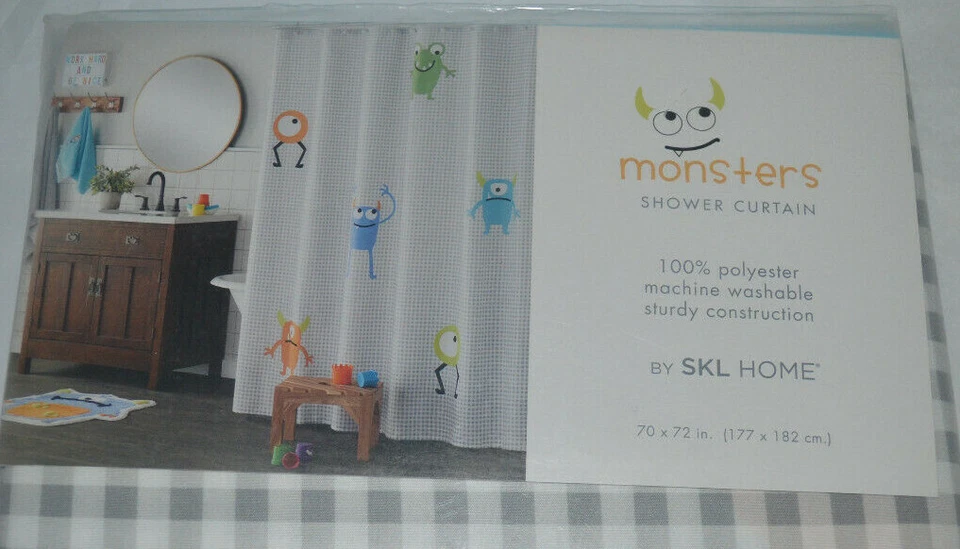 SKL Saturday Knight Ltd Monsters Shower Curtain 70x72 - Image 2 of 3