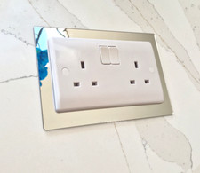 Mirror Socket Finger Plate Light Switch & Plug Surround Hygiene Panel Cover