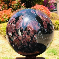 6810g Huge astrophyllite quartz crystal"fireworks stone"crystal ball 1033