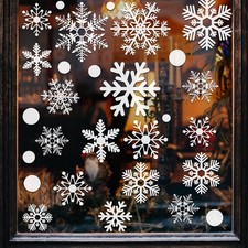 321pcs Christmas Window Decals - 9 Sheets of Snowflakes, Winter  Holiday Des...
