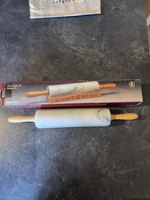 Boxed Gourmet Kitchen Himark Marble Rolling Pin With Wooden Handles And Cradle