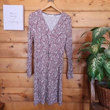 Boden Layla Jersey Surplice Faux Wrap Dress Anstract Zebra Wave Stretch Size 6R