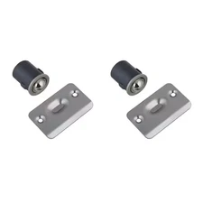 Satin Nickel Drive-In Ball Catch for Closet and French Doors with Dummy Knobs (2