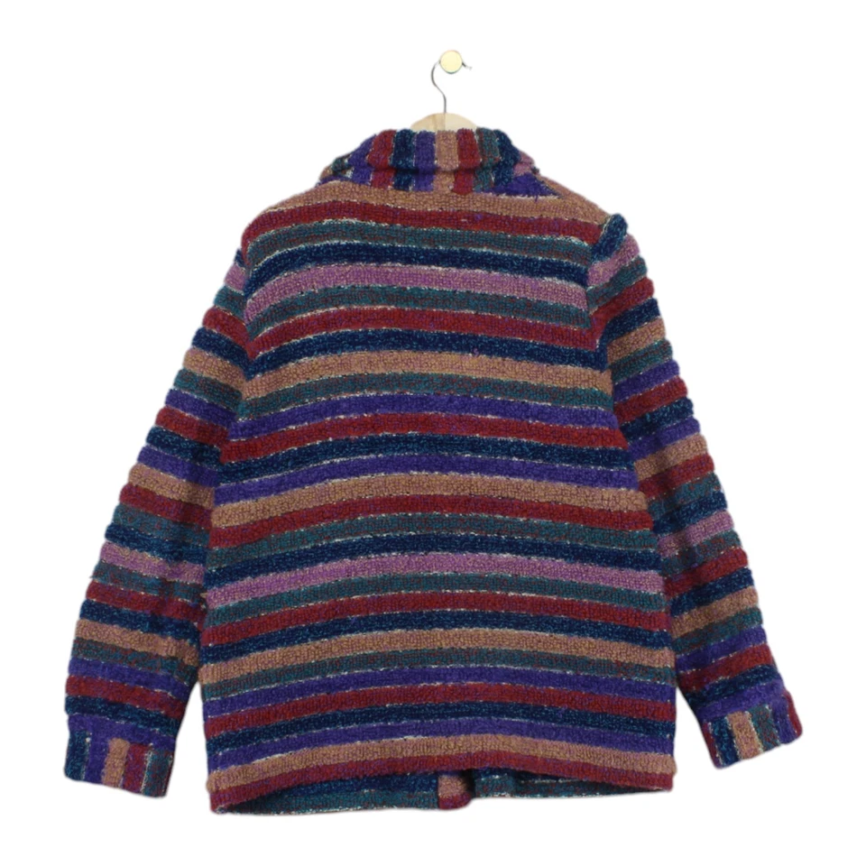 Винтажный коренастый женский кардиган Missoni размер 18/20 разноцветный мохеровый в полоску - Изображение 2 из 4