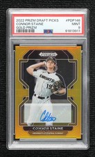 2022 Panini Prizm Draft Picks Gold 10/10 Connor Staine PSA 9 MINT Auto 08w3