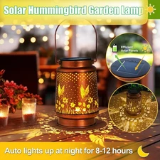 Solar Lantern Hanging Light LED Hummingbird Outdoor Garden Lamp Waterproof Decor
