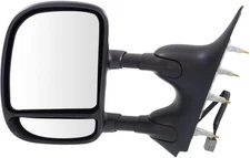 PartsFlow Towing Power Mirror Dual Arm Telescoping Left Side, Textured Black 