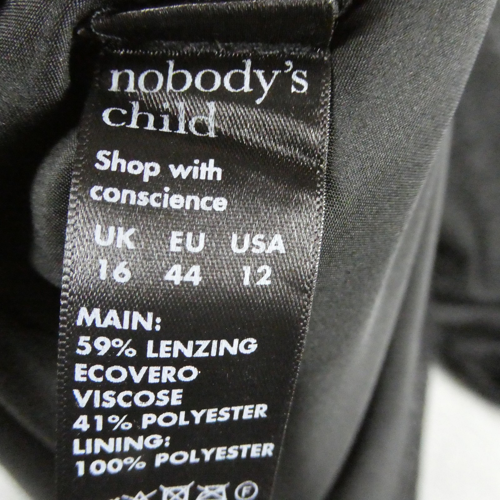 Nobody's Child Blouse Womens 12 Black EcoVero Puff Sleeve Leopard V Neck Party image 6
