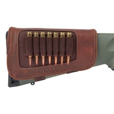 Allen Company New Castle Leather Buttstock Rifle Cartridge Carrier, Brown