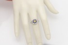 18k  Yellow Diamond Ring Solid Gold Cocktail Blue Sapphire Art Deco (#25)0.49ct — photo 8