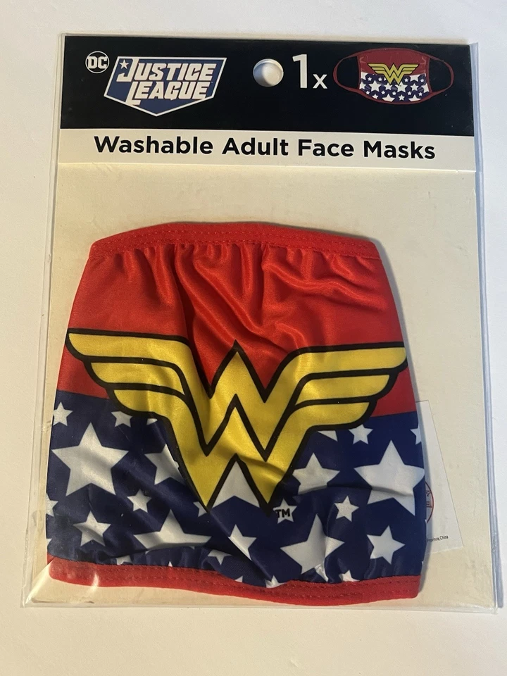 WONDER WOMAN FACE MASK NEW IN PACKAGE ADULT OS DC COMICS JUSTICE LEAGUE RETRO - Image 2 of 4