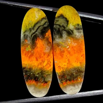 24,50 Cts Natürlicher Bumble Bee Jaspis Ovaler Cabochon Lose Edelstein 11x30x4mm