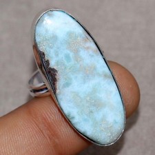 Larimar 925 Silver Plated Ring US 11 Weekend Style Jewelry Most Beautiful JW